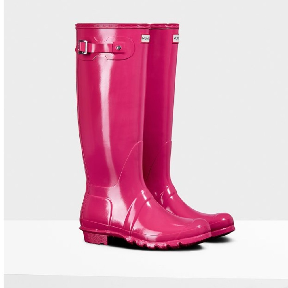 Hunter Gloss Pink Boots